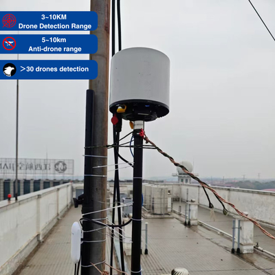 IP66 TDOA Détecteur de drones jusqu'à 5 km Distance de détection pour le positionnement du pilote et le fonctionnement de la liste noire blanche passive