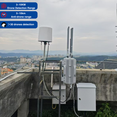 2.4 GHz, 5.8 GHz Attaque Drone Jammer Fixé Fpv extérieur Détection de brouillage tout en un avec Drone Command Control Systemestem