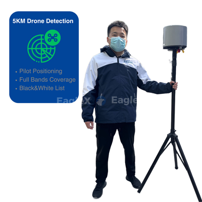 LZ998 Détecteur de drone fixe Détection passive pleine fréquence 30MHz-6GHz Identification précise IP66 Léger