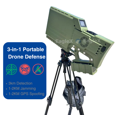 Disfonctionnateur de drone GPS portable avec détection et brouillage, dispositif de défense de drone portable 3 en 1, disfonctionnateur de drone portable FPV