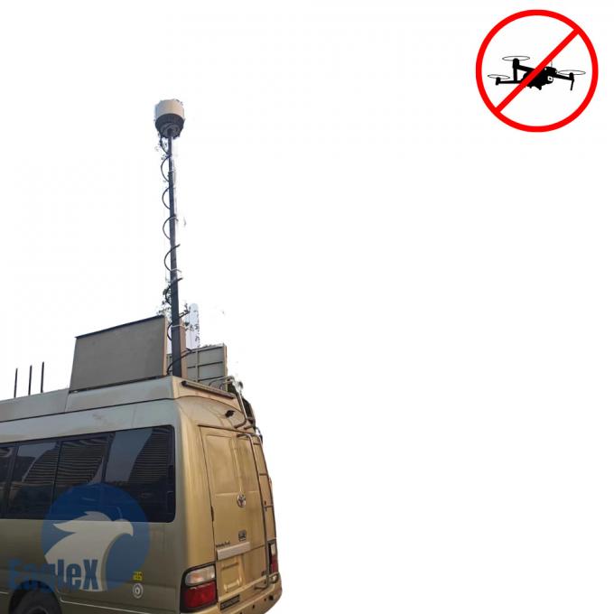 Système anti-drone de 5 km 30 MHz-6 GHz Résolution de brouillage FPV UAV 0